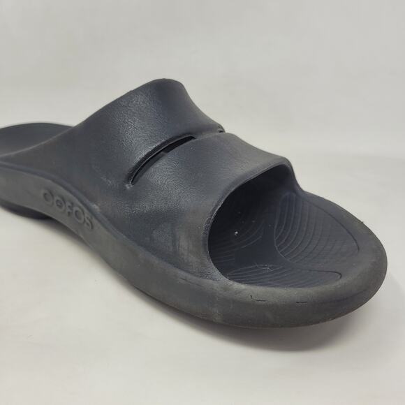 Oofos Ooahh Slides Mens 11 Black Slip On Slide Recovery Sandals Unisex Comfort main image 7